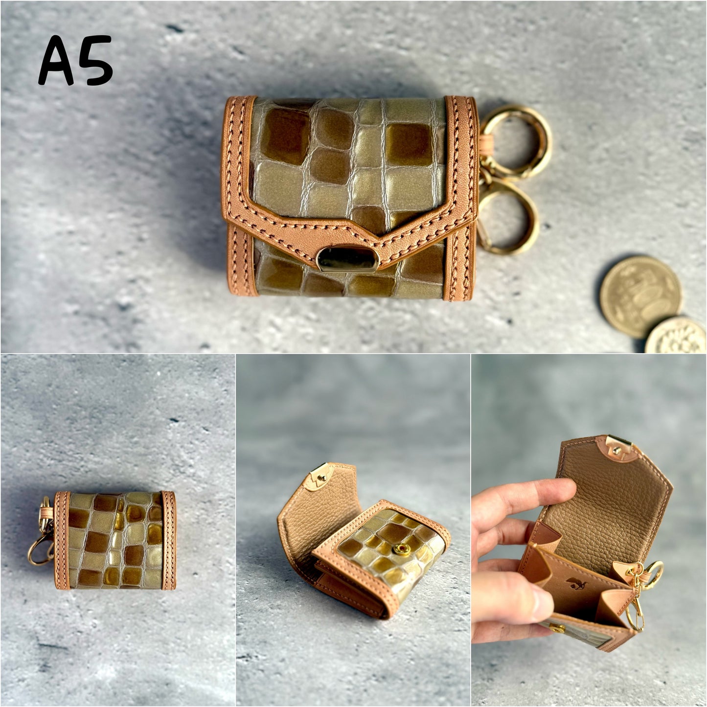 【受注製作】ステンドグラスレザーのミニコインケース