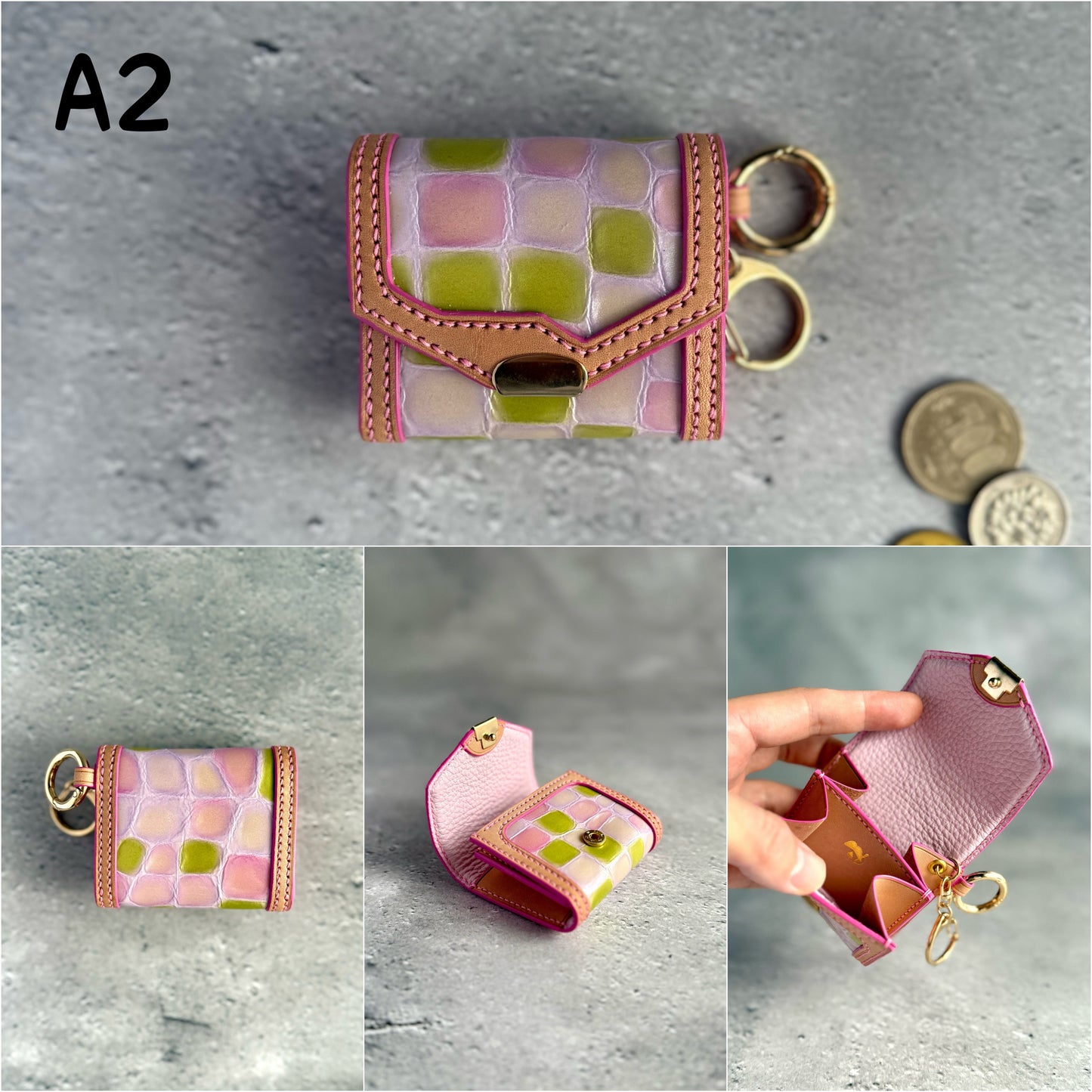 【受注製作】ステンドグラスレザーのミニコインケース