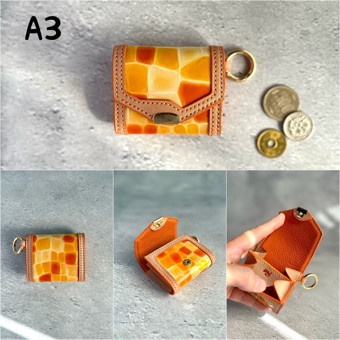 【受注製作】ステンドグラスレザーのミニコインケース