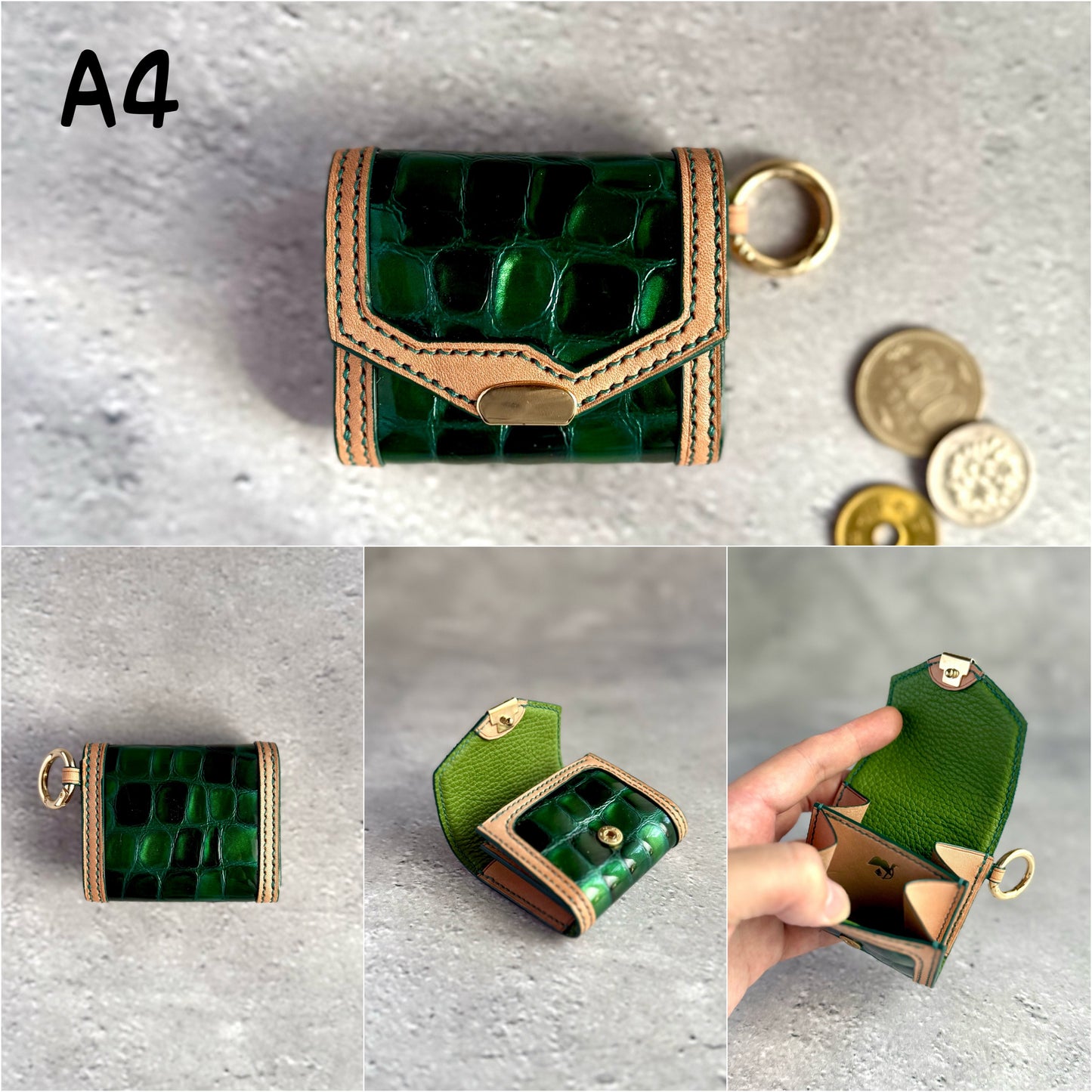 【受注製作】ステンドグラスレザーのミニコインケース