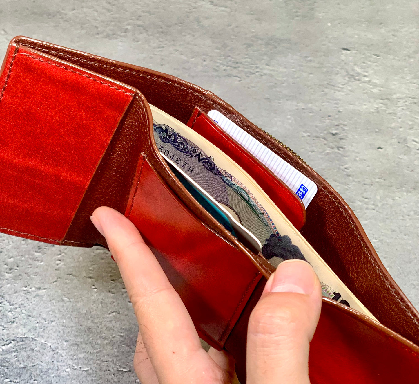 【受注製作】三つ折り財布（楓）